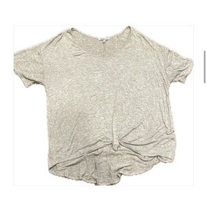 Charlotte Russe gray t shirt with v neck and tie front